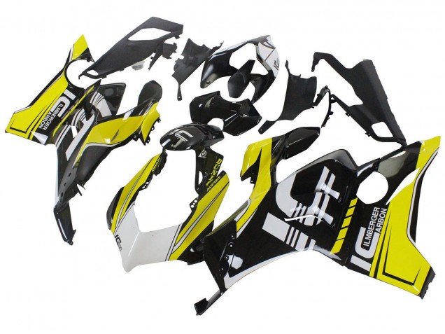 Carenados Moto Ducati Panigale V4 V4S 2020-2021 - Amarillo Blanco Negro Brillante
