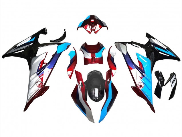 Carenados Moto BMW S1000RR 2023-2024 - Plata Rojo Azul Negro