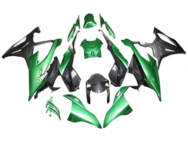 Carenados Moto BMW S1000RR 2019-2022 - Negro Brillante Verde FibraCarbono