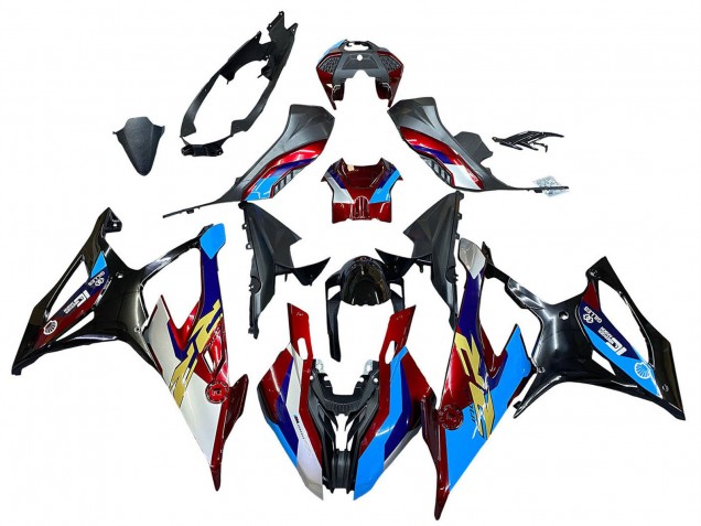 Carenado Moto BMW S1000RR 2019-2022 - Blanco Azul Rojo Negro