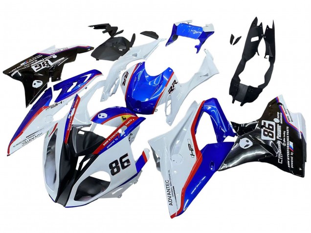 Carenado Moto BMW S1000RR 2017-2018 - Blanco Azul Rojo Negro Brillante
