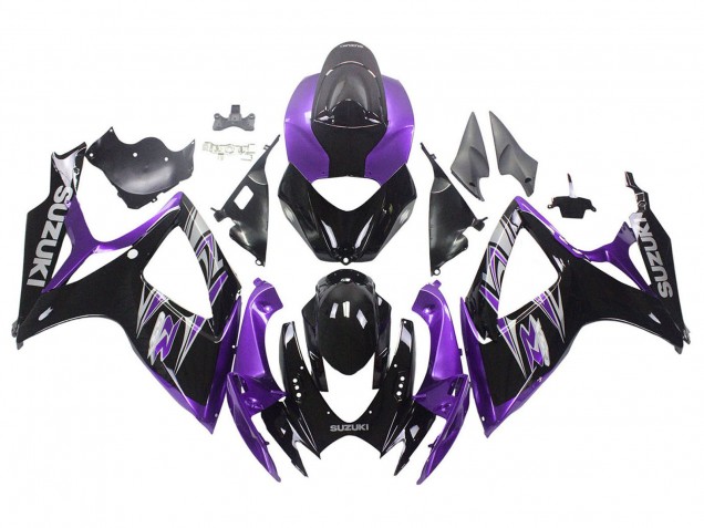 Kits Carenado Moto Suzuki GSXR 600 / GSXR 750 2006-2007 - Púrpura Negro Brillante
