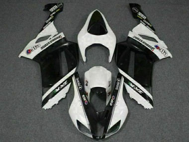 Carenados Moto Kawasaki ZX6R 2007-2008 - Negro Blanco Elf