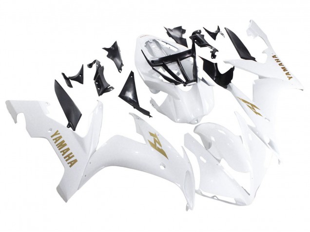 Carenados Moto Yamaha YZF 1000 R1 2004-2006 - Blanco Oro Calcomanías