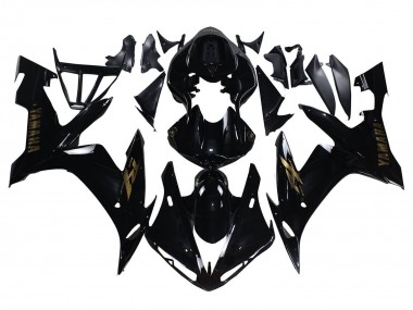 Carenados Moto Yamaha YZF 1000 R1 2004-2006 - Negro Brillante Oro Calcomanías