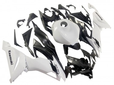 Carenados Moto Kawasaki ZX6R 2019-2022 - Blanco Negro FibraCarbono