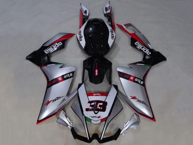 Carenados Moto Aprilia RS4 50 125 2012-2018 - Plata Rojo Negro Brillante