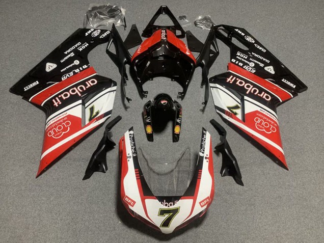 Kits Carenado Moto Ducati 848/1098/1198 2007-2014 - Blanco Rojo Negro Brillante
