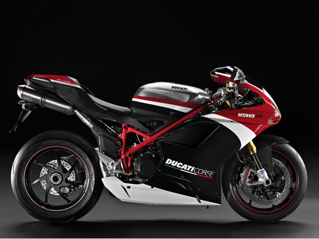 Carenados Moto Ducati 848/1098/1198 2007-2014 - Blanco Rojo Negro Brillante