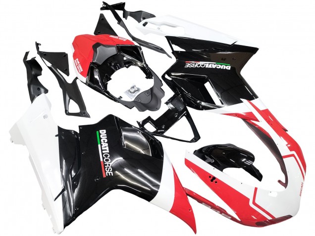 Carenados Moto Ducati 848/1098/1198 2007-2014 - Blanco Rojo Negro Brillante