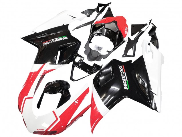 Carenados Moto Ducati 848/1098/1198 2007-2014 - Blanco Rojo Negro Brillante