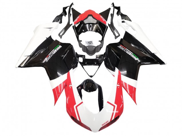 Carenados Moto Ducati 848/1098/1198 2007-2014 - Blanco Rojo Negro Brillante