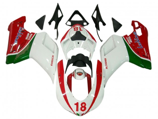 Carenados Moto Ducati 848/1098/1198 2007-2014 - Blanco Rojo Verde 18