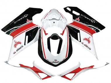 Carenados Moto Ducati 1198 2007-2014 - Blanco Rojo Negro Brillante