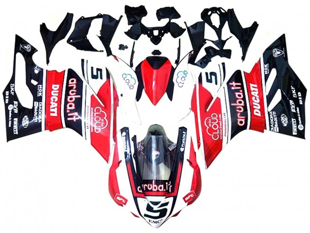 Carenados Moto Ducati 959/1299 2015-2020 - Blanco Rojo Negro Brillante Aruba 5
