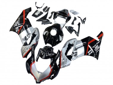 Carenados Moto Honda CBR1000RR 2004-2005 - Plata Negro Brillante Rojo Raya