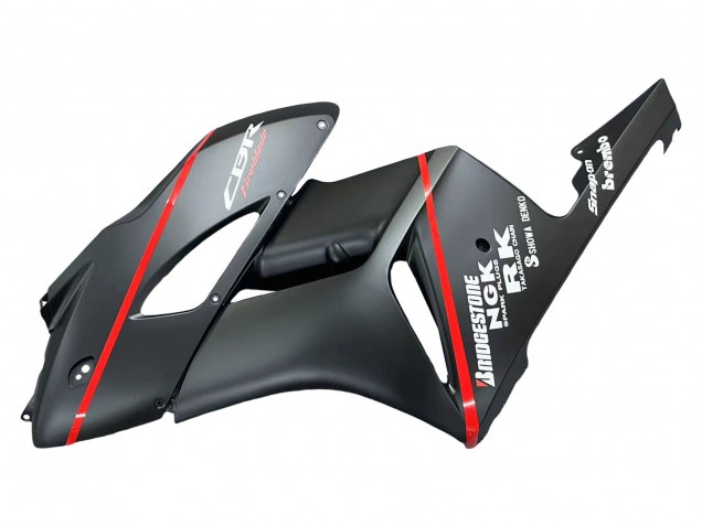 Carenados Moto Honda CBR1000RR 2004-2005 - Negro Brillante Gris Brillante Rojo Raya