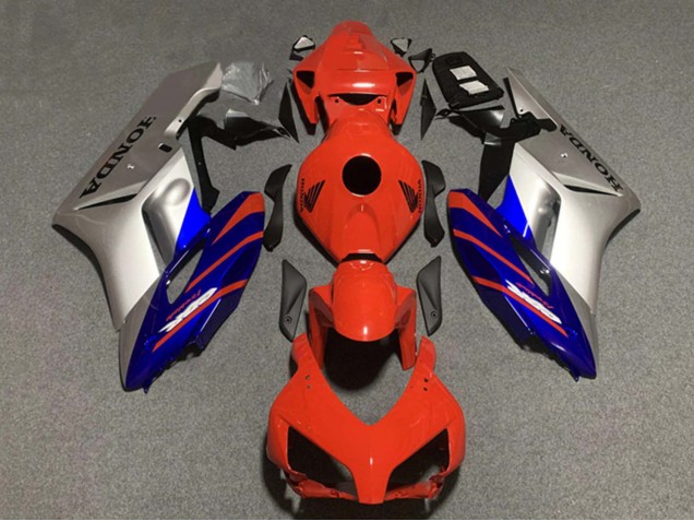 Carenados Moto Honda CBR1000RR 2004-2005 - Plata Azul Rojo Raya