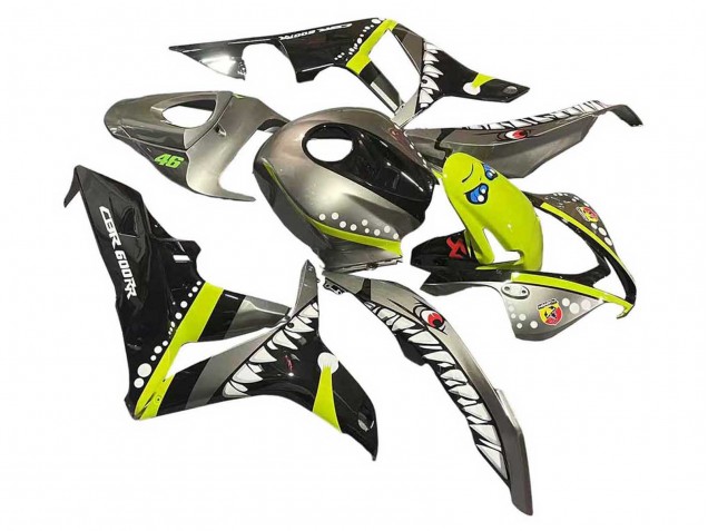Carenados Moto Honda CBR600RR 2007-2008 - Gris Fluorescent Amarillo Tiburón