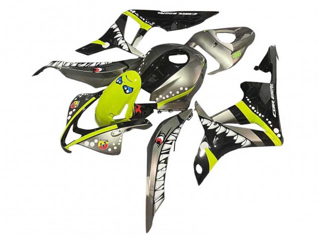 Carenados Moto Honda CBR600RR 2007-2008 - Gris Fluorescent Amarillo Tiburón