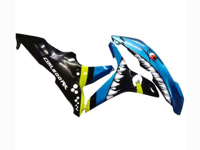 Carenados Moto Honda CBR600RR 2007-2008 - Verde Amarillo Negro Brillante Tiburón 46