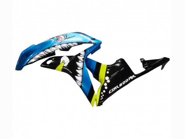 Carenados Moto Honda CBR600RR 2007-2008 - Verde Amarillo Negro Brillante Tiburón 46
