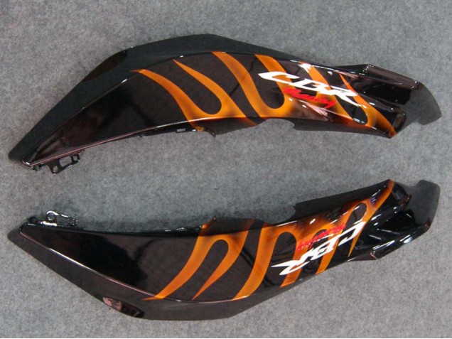 Carenados Moto Honda CBR600RR 2007-2008 - Negro Brillante Naranja Llama