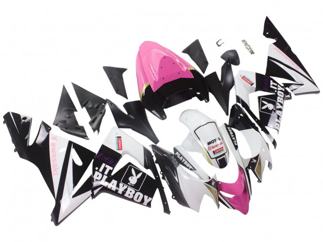 Carenados Moto Kawasaki ZX10R 2004-2005 - Negro Rosa Blanco Playboy Motul