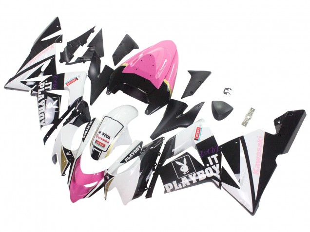 Carenados Moto Kawasaki ZX10R 2004-2005 - Negro Rosa Blanco Playboy Motul