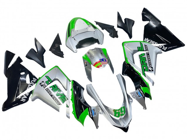 Carenados Moto Kawasaki ZX10R 2004-2005 - Verde Plata Negro 69