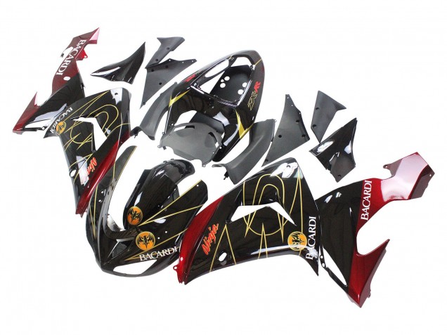 Carenados Moto Kawasaki ZX10R 2006-2007 - Negro Rojo Oro BACARDI