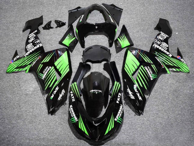 Carenados Moto Kawasaki ZX10R 2006-2007 - Negro Brillante Verde