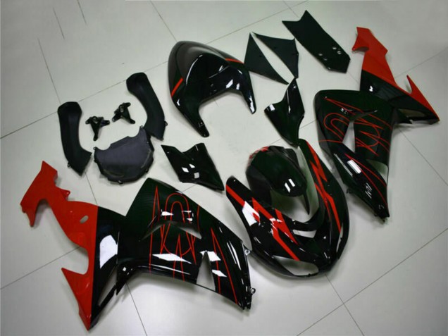 Carenados Moto Kawasaki ZX10R 2006-2007 - Negro Brillante Rojo