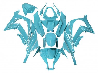Carenados Moto Kawasaki ZX10R 2008-2010 - Azul Claro Blanco Línea