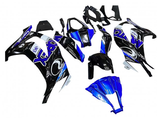 Carenados Moto Kawasaki ZX10R 2011-2015 - Azul Blanco Negro Brillante