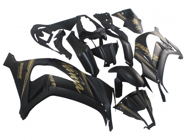 Carenados Moto Kawasaki ZX10R 2011-2015 - Negro Mate Oro Nieve Elf