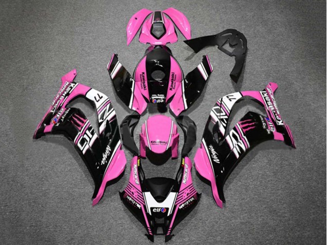 Carenados Moto Kawasaki ZX10R 2016-2020 - Rosa Negro Brillante Blanco Elf Monstruo