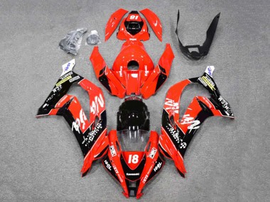 Carenados Moto Kawasaki ZX10R 2016-2020 - Rojo Negro Brillante Blanco Monstruo 18