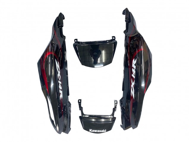Kits Carenado Moto Kawasaki ZX14R ZZR1400 2006-2011 - Negro Brillante Rojo Llama
