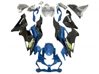 Carenados Moto Kawasaki ZX6R 2019-2022 - Azul Amarillo Blanco Negro Brillante