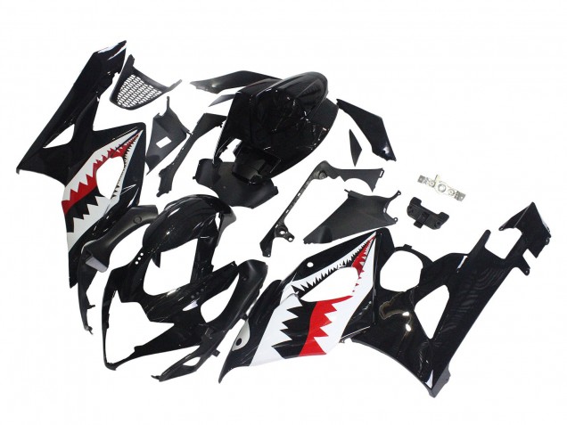 Carenados Moto Suzuki GSXR 1000 2005-2006 - Negro Brillante Rojo Blanco Tiburón