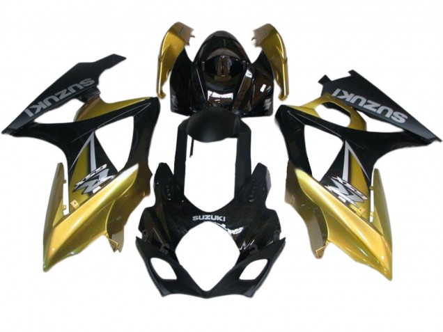 Carenados Moto Suzuki GSXR 1000 2007-2008 - Oro Negro Plata Calcomanía