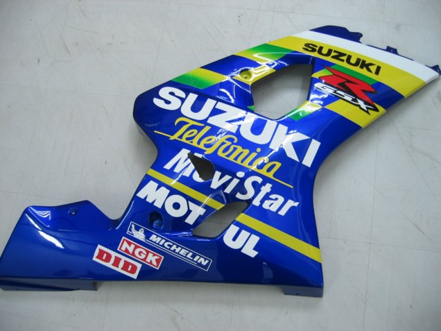 Carenados Moto Suzuki GSXR 600 / GSXR 750 2004-2005 - Azul Blanco Amarillo Verde Telefonica Motul MoviStar