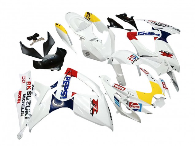 Carenados Moto Suzuki GSXR 600 / GSXR 750 2006-2007 - Blanco Rojo Amarillo Motul