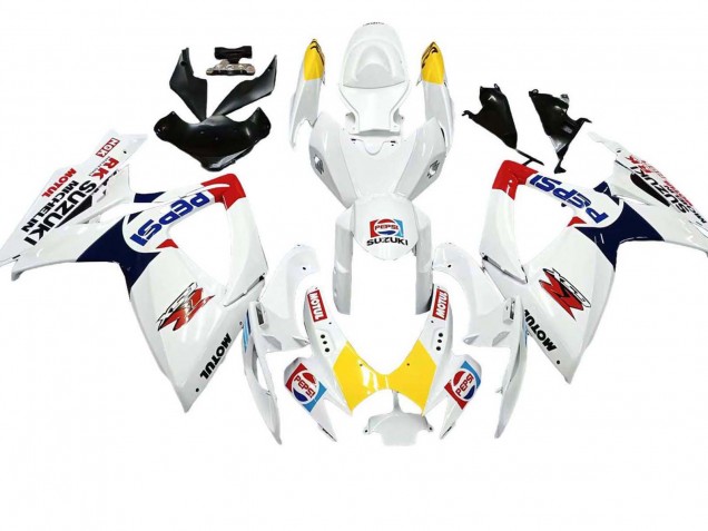 Carenados Moto Suzuki GSXR 600 / GSXR 750 2006-2007 - Blanco Rojo Amarillo Motul