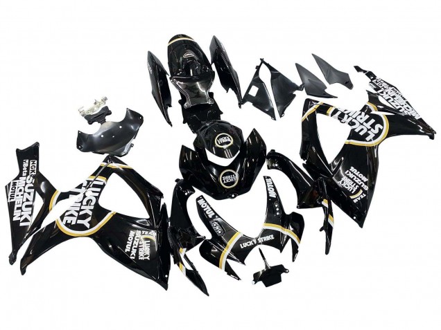 Carenados Moto Suzuki GSXR 600 / GSXR 750 2006-2007 - Negro Brillante Blanco Motul Lucky Strike