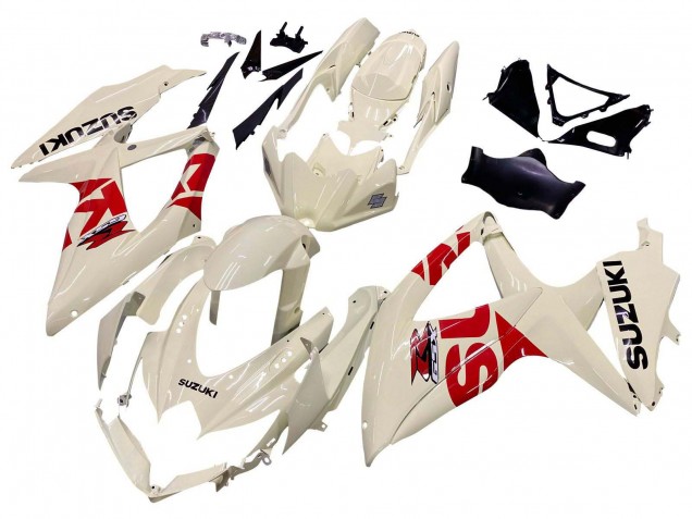Carenados Moto Suzuki GSXR 600 / GSXR 750 2008-2010 - Crema Blanco Rojo Negro