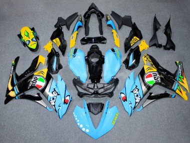 Carenados Moto Yamaha YZF R3/R25 2015-2018 - Azul Claro Amarillo Plata Negro