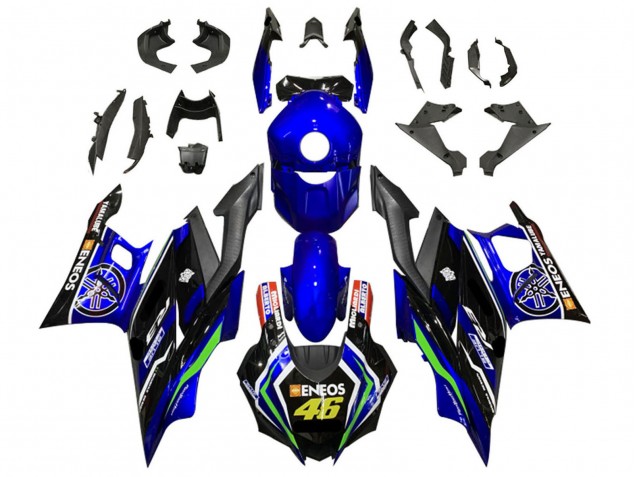 Carenados Moto Yamaha YZF R3/R25 2019-2021 - Azul Blanco Verde Negro ENEOS 46