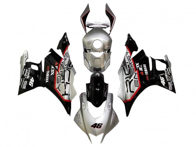 Carenados Moto Yamaha YZF R3/R25 2022-2024 - Plata Rojo Negro 46